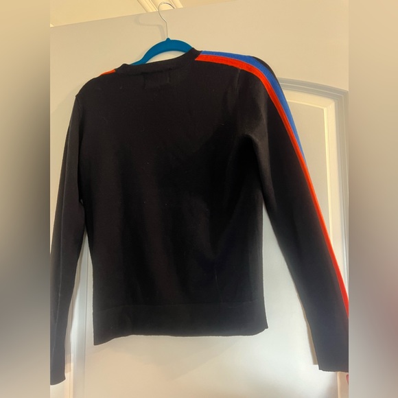 Markus Lupfer Navy Sweater with Colorful Stripes Small - Picture 2 of 7